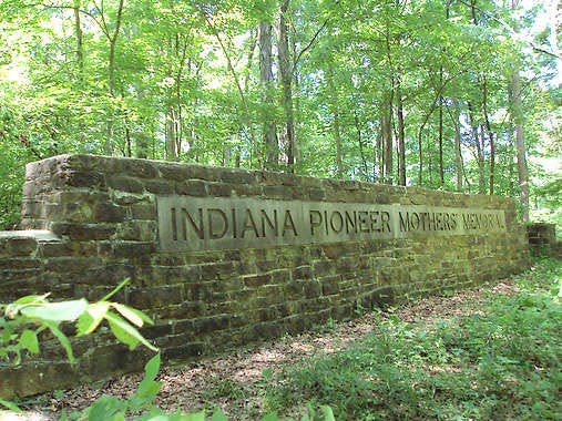 A wall dedicated as the Indiana Pioneer Mothers’ Memorial can be found in the Pioneer Mothers Memorial Forest near Paoli.