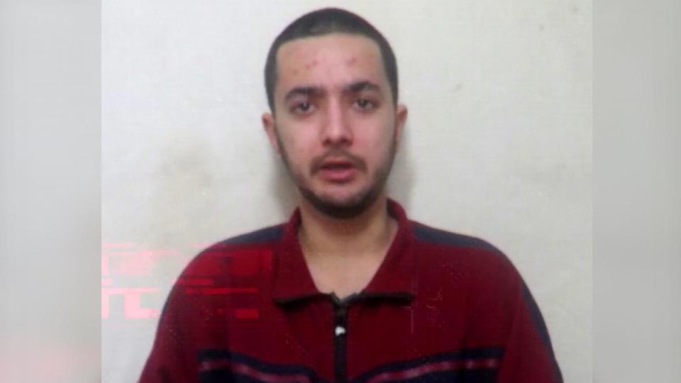 PHOTO: A video was released Wednesday, April 24, 2024, on a Hamas-run Telegram channel that showed a man who identified himself as Hersh Goldberg-Polin, an Israeli American who was captured at a music festival during the Oct. 7 attack on Israel. (Provided to ABC News)