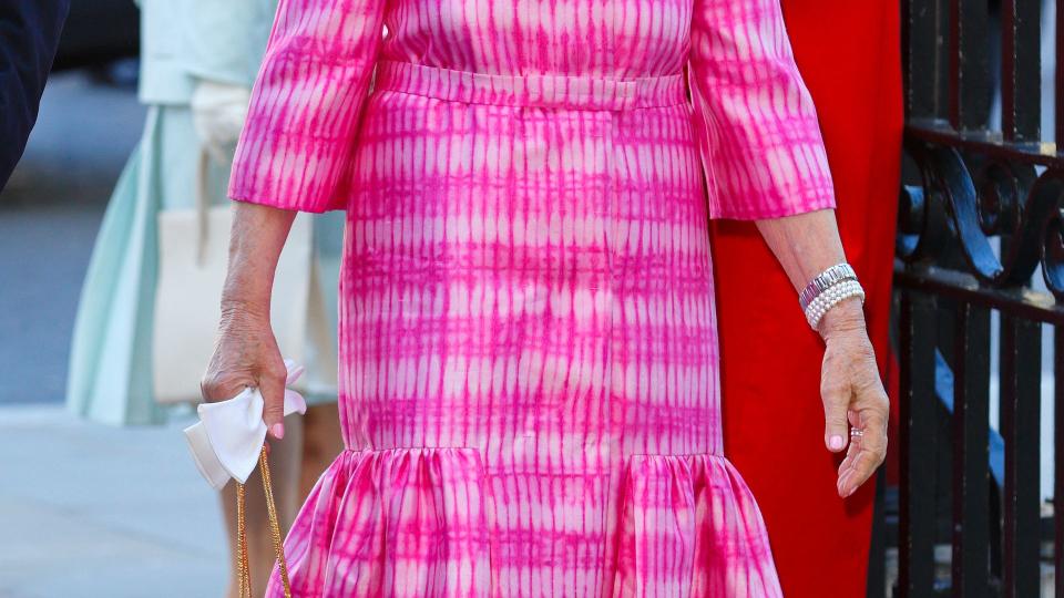 A photo of the Duchess of Kent wearing pink 