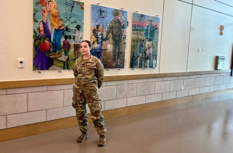 Spc. Kayli Gilman sees a connection between her military service and work as an LNA. “I just like helping people.”