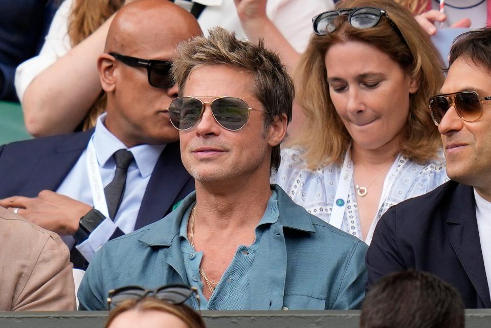 You couldn't miss Brad Pitt, looking effortlessly chic in the stands.