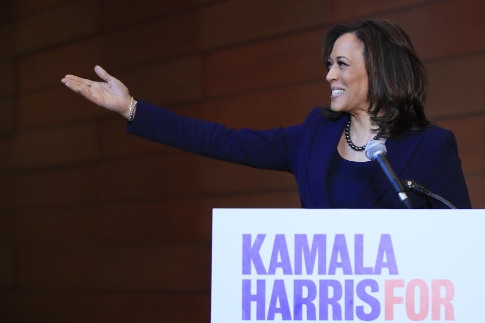 Sen. Kamala Harris (D-Calif.) not only announced her bid for president on Martin Luther King Jr. Day, she held her first news conference at Howard University, the historically black university in Washington, D.C., that she attended. (Photo: Manuel Balce Ceneta/ASSOCIATED PRESS)