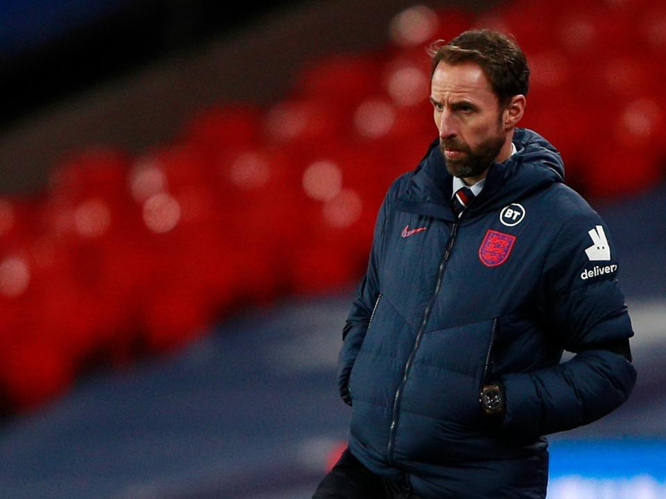 <p>Gareth Southgate watches on as England defeat Iceland</p>POOL/AFP via Getty Images