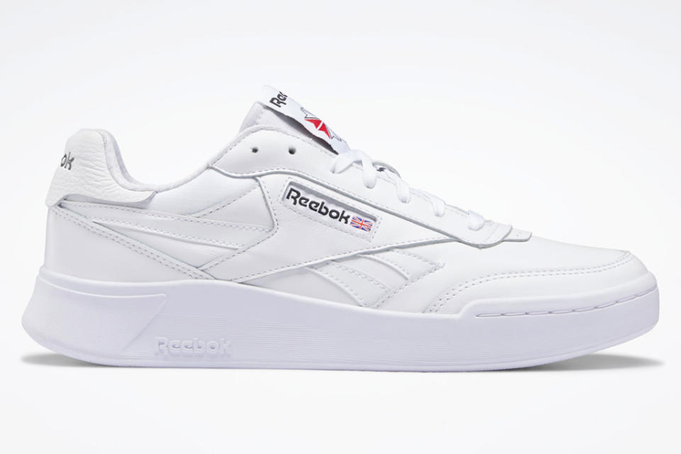 white sneakers, platform, chunky, reebok