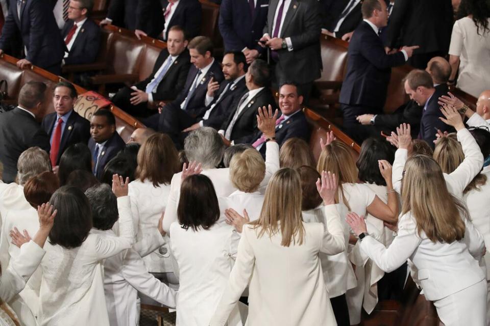 Female lawmakers at President Donald Trump's State of the Union on Tuesday | Drew Angerer/Getty Images