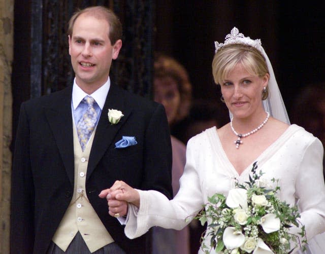 Edward and his bride Sophie Rhys-Jones on their wedding day