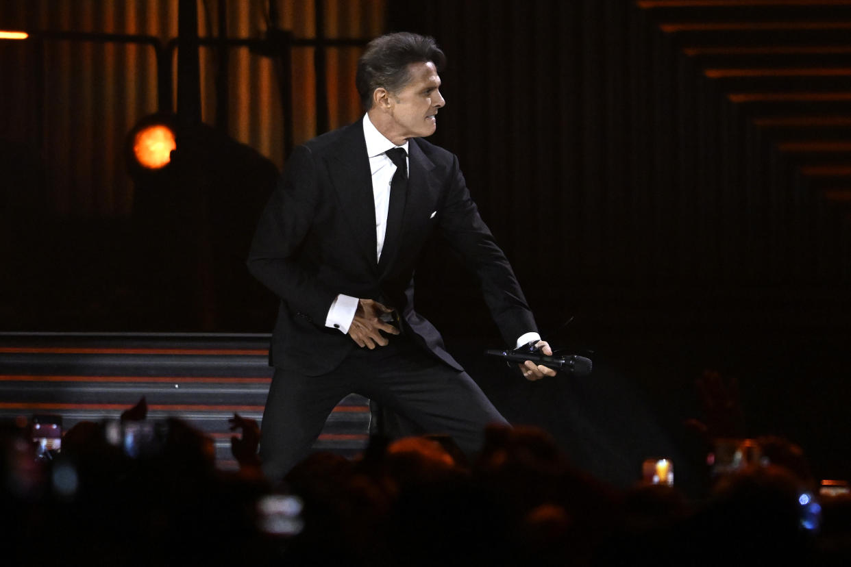 BUENOS AIRES, ARGENTINA - AUGUST 12: Luis Miguel performs during his sixth sold out show at Movistar Arena on August 12, 2023 in Buenos Aires, Argentina. (Photo by Diego Alberto Haliasz/Getty Images)