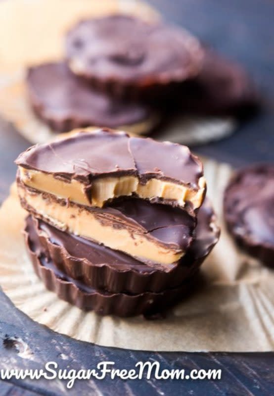 <p>Sugar Free Mom</p><p>Try these spectacular easy-to-make Peanut Butter Cups made with just three simple ingredients and creamy goodness!</p><p><a href="https://www.sugarfreemom.com/recipes/keto-low-carb-peanut-butter-cups/" rel="nofollow noopener" target="_blank" data-ylk="slk:Get the recipe!;elm:context_link;itc:0;sec:content-canvas" class="link rapid-noclick-resp">Get the recipe!</a></p>