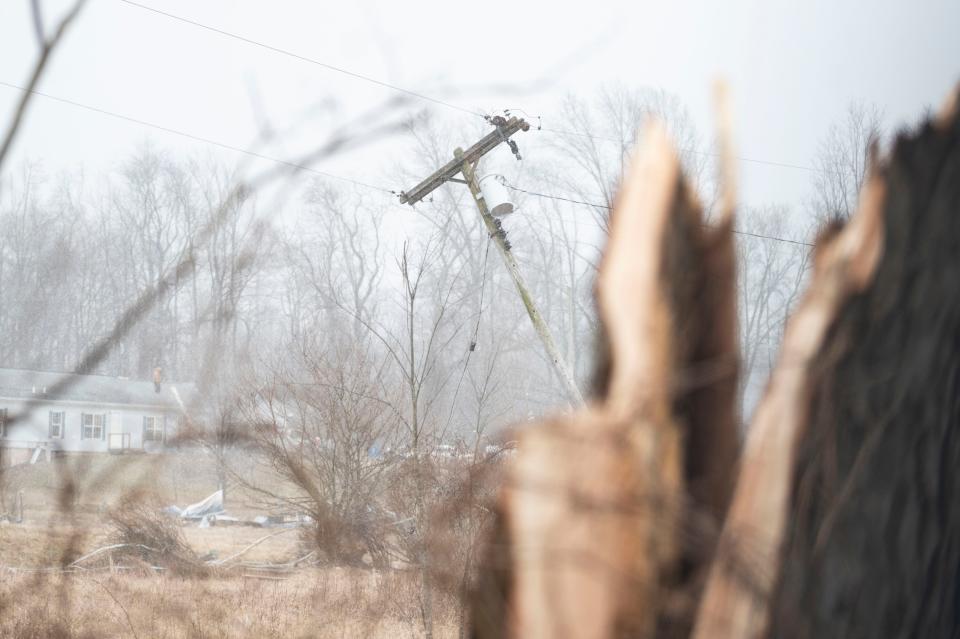 A look at some of the damage caused by an EF-1 tornado that touched down in Marengo Township early Wednesday morning.