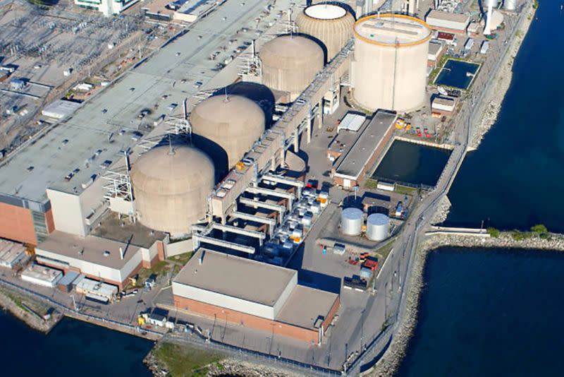 The Pickering Nuclear Generating Station is seen in an undated aerial photo near Toronto