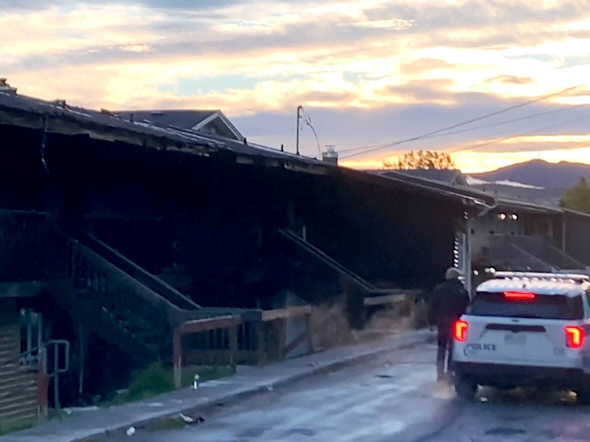 Nine families were displaced from this Corner Brook housing complex when it caught fire early Thursday morning. (Submitted photo/Name withheld by CBC - image credit)