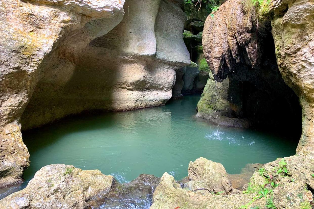 Charco Azul in Puerto Rico, a swimming hole amongst rocks
