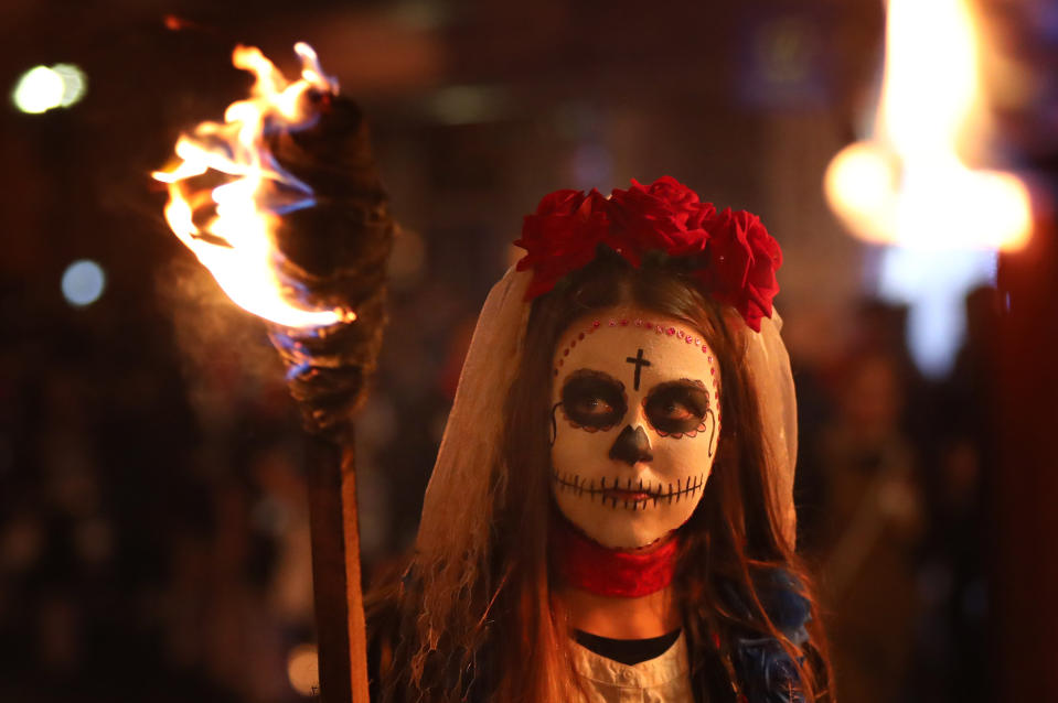 Participants in Lewes dressed up as thousands took to the streets (PA)