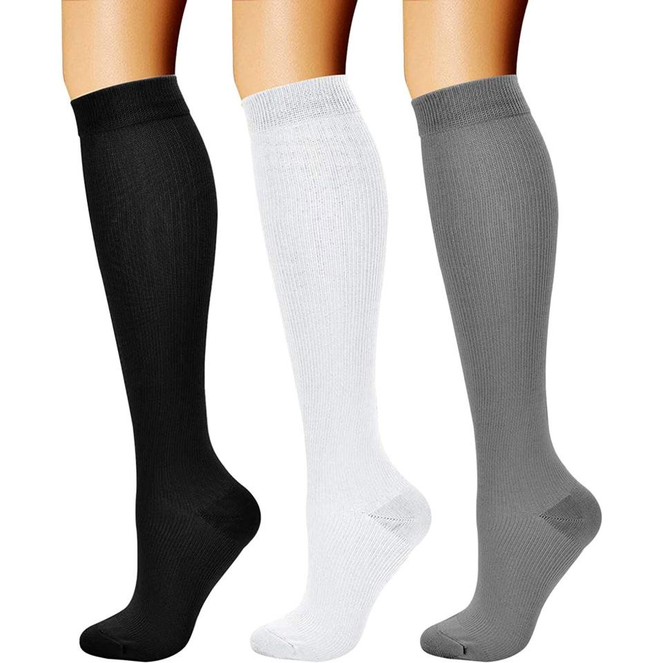 CHARMKING 3 Pairs Copper Compression Socks