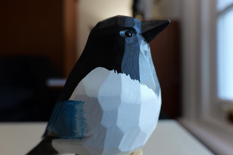 Close up of a bird figurine