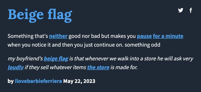 Definition of "Beige flag"