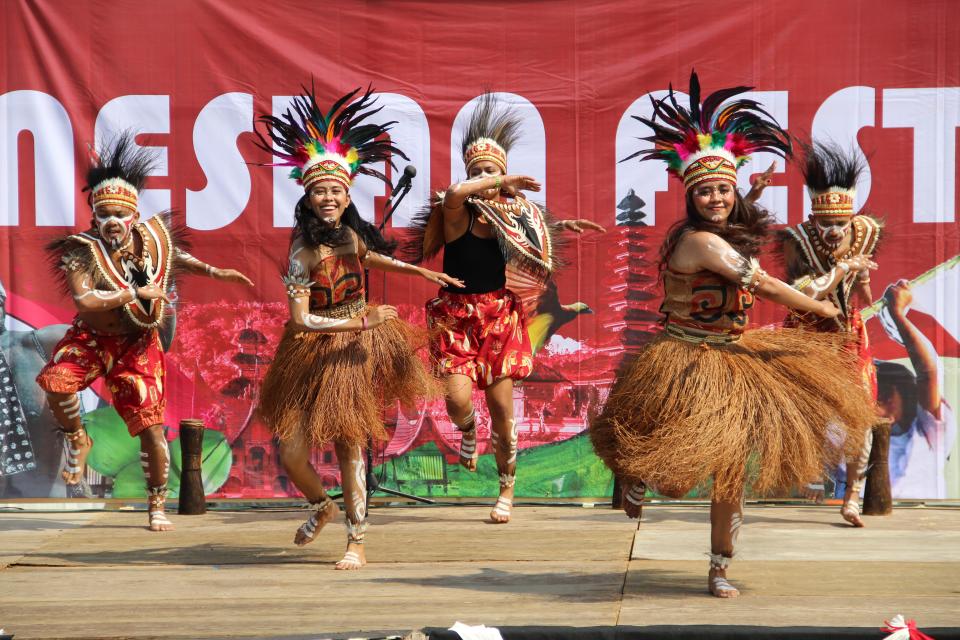 A performance by the  Freedom Squad Dancers, who visited from Papua, Indonesia, at the Indonesian Festival in Somersworth Saturday, Sept. 10, 2022.