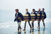 <p>The Beach Boys at the beach in 1962. </p>