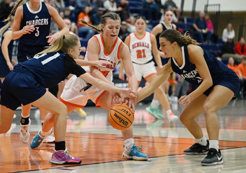 Brighton and Corner Canyon girls play at Brighton in Cottonwood Heights on Wednesday, Dec. 6, 2023. Brighton won 54-51. | Scott G Winterton, Deseret News