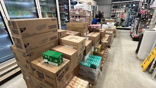 In addition to their own order, the Northern Store in Behchokǫ̀ has received shipments of goods destined for evacuated communities. 