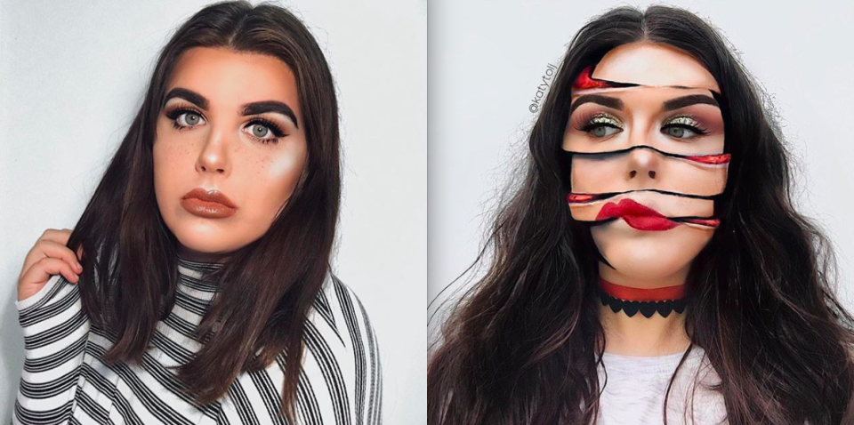 This 19-year-old creates crazy illusions with makeup. (Photo: Instagram/katytolj)