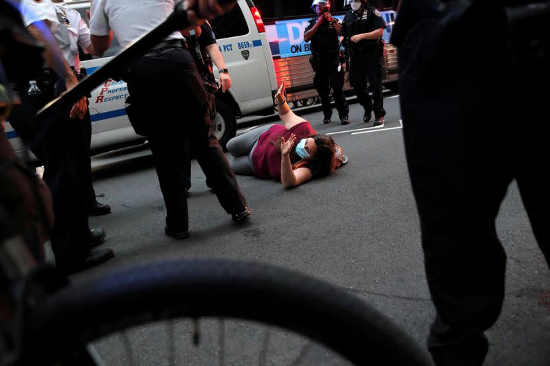 Protesters rally against the death in Minneapolis police custody of George Floyd