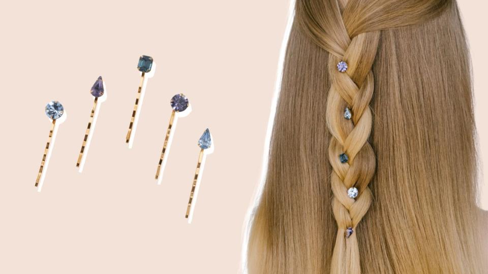 Add something blue to your hair with these Jennifer Behr bobby pins.