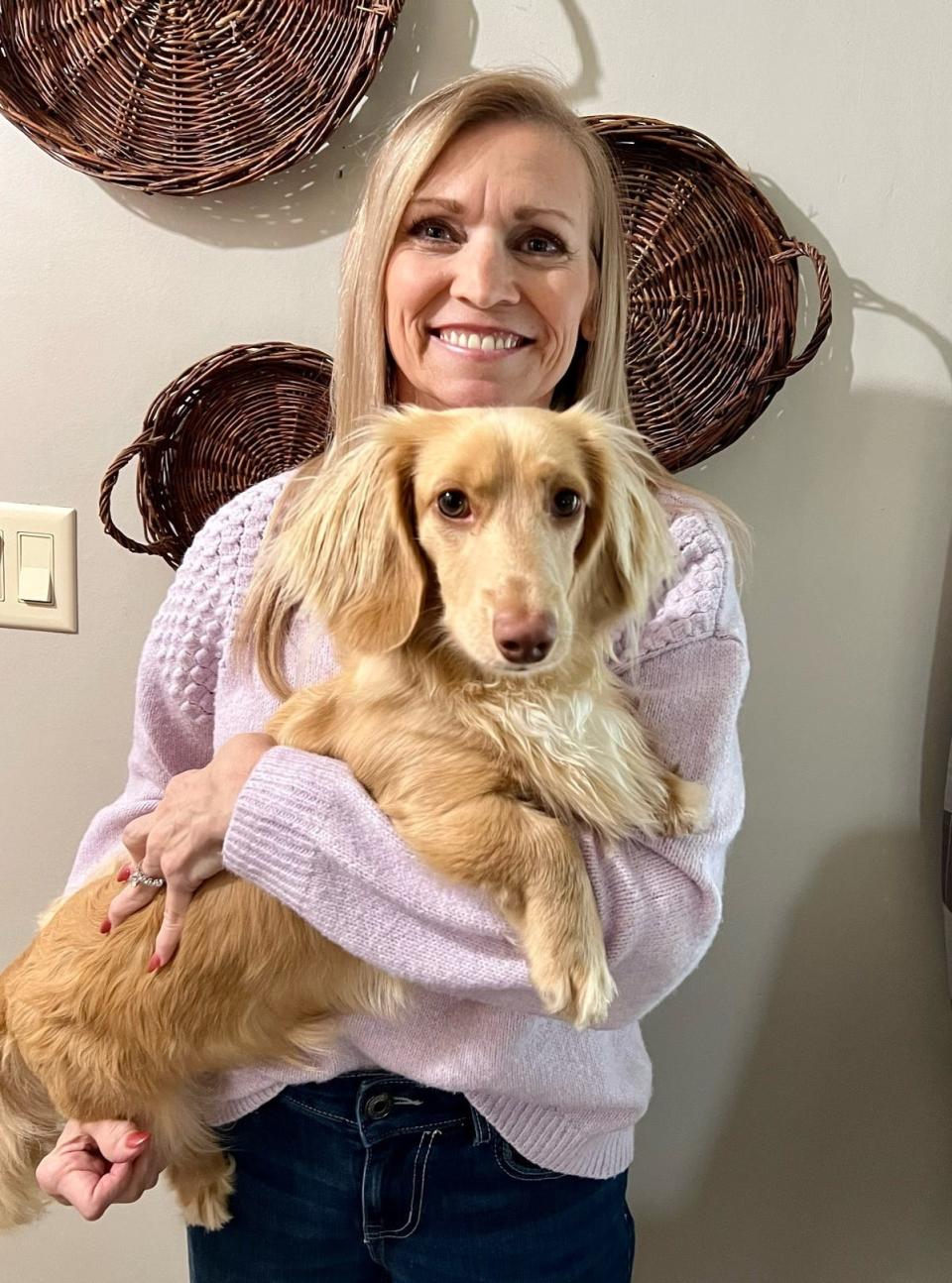 Tracey Puckett, 53, made a 10-hour round trip from Indiana, with her husband, to the Beloit area to get Huxlee. They bought the puppy from April Waidman for $1,600. They refused to pay Waidman the balance until the couple had the puppy.
