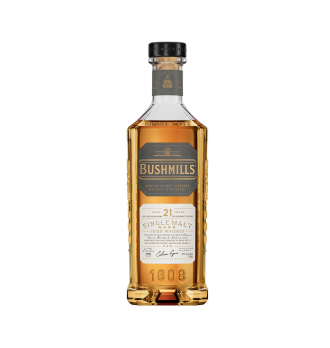 3) Bushmills 21 Year Single Malt Irish Whiskey