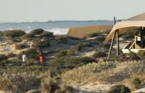 The sea washes up right outside the tents.