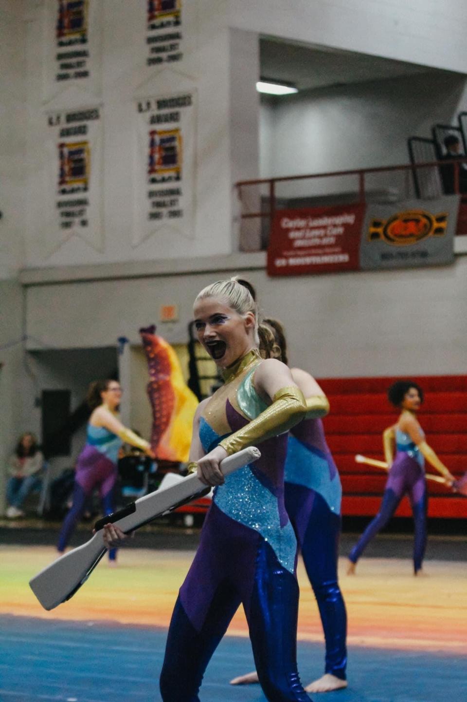 During competition, Hailey Whitehouse makes the routine look easy.