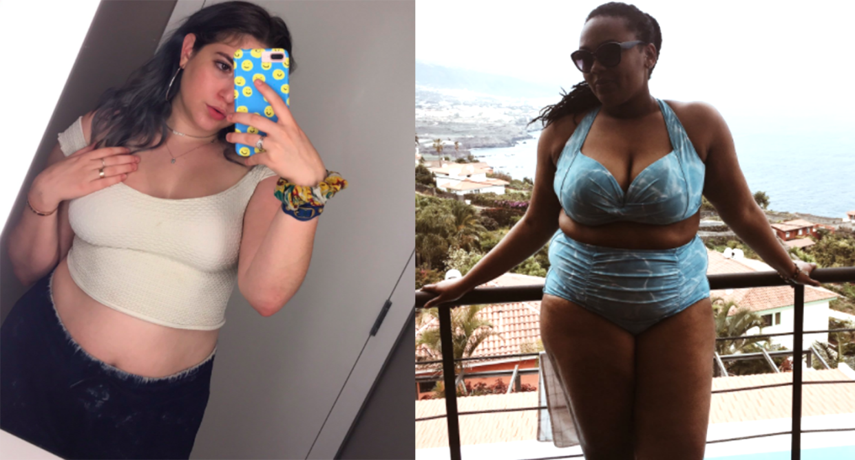 Curvy model Tabria Majors is encouraging women, like these two, to join her body-positive “200+” club on social media. (Photo: Twitter)