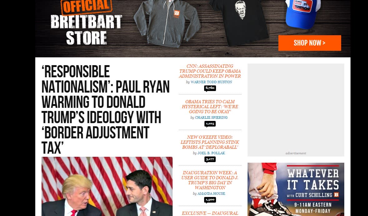 Capture d'écran Breitbart