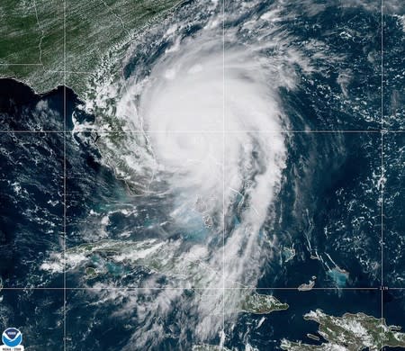 Handout satellite photo of Hurricane Dorian situated off the east coast of Florida