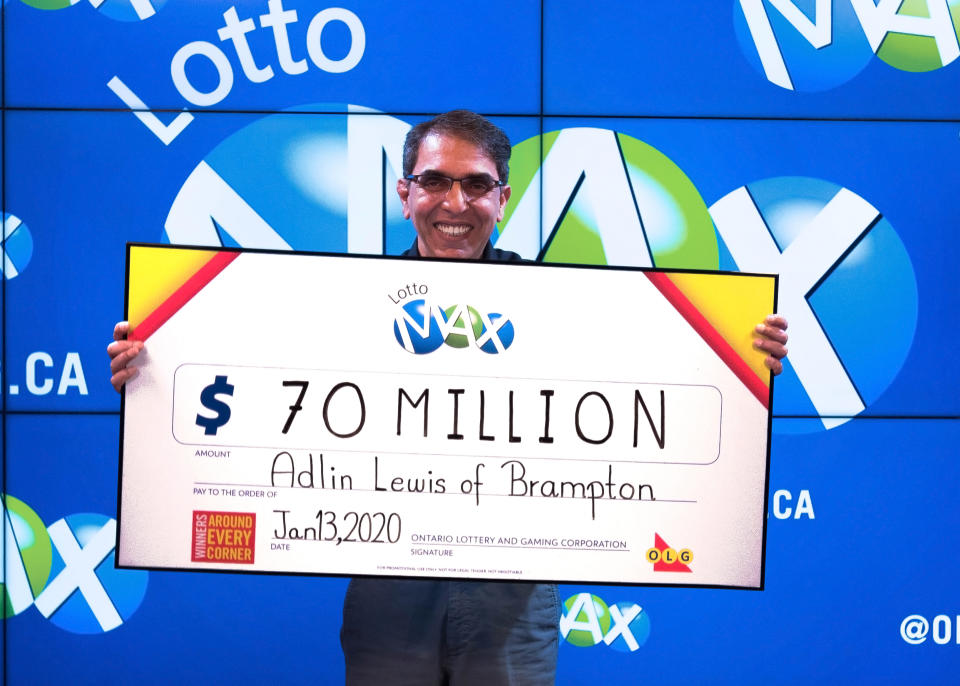 $70 million Lotto Max win for Adlin Lewis of Brampton, Ont. (OLG)