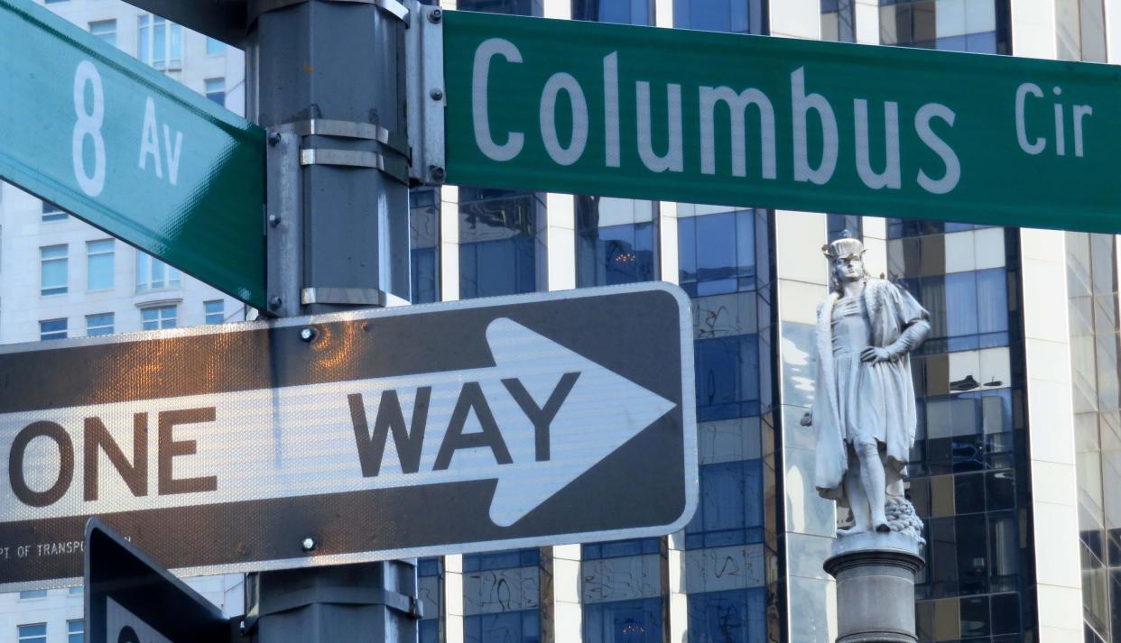 The Christopher Columbus statue in Manhattan's Columbus Circle.