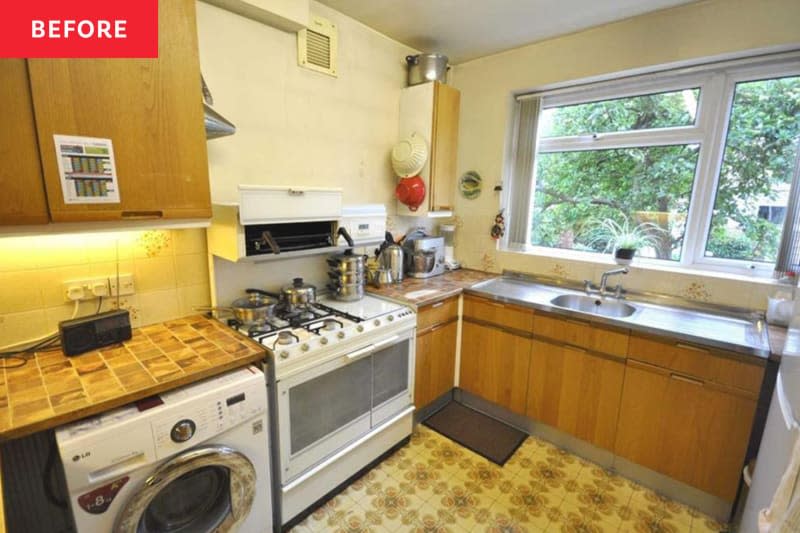 Dated kitchen before renovation.