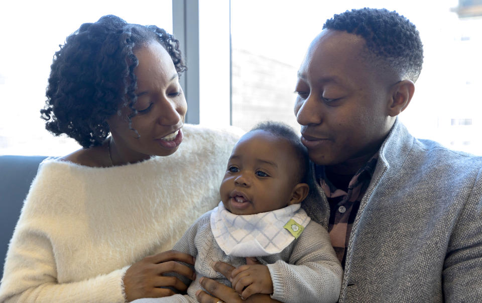 Marian Smith thought having difficulty breathing was part of pregnancy. She later learned that a hole in the upper chambers of her heart was causing her problems. (Haley Ricciardi / Courtesy NYU Langone Health)