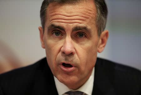 Bank of England Governor Mark Carney speaks during an inflation report news conference at the Bank of England in London, Britain, in this file photograph dated November 5, 2015. REUTERS/Jonathan Brady/pool/files