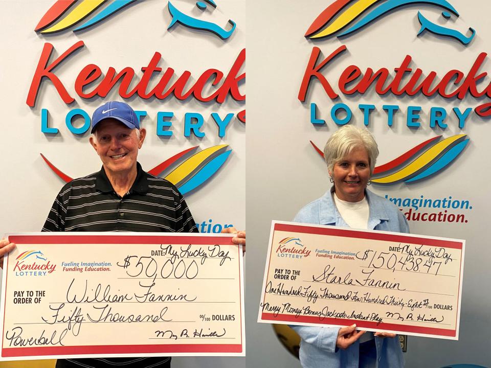 A Kentucky father and daughter won the lottery three months apart.