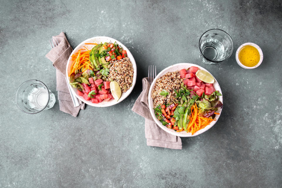 Poke bowl, receta Bowl de quinoa