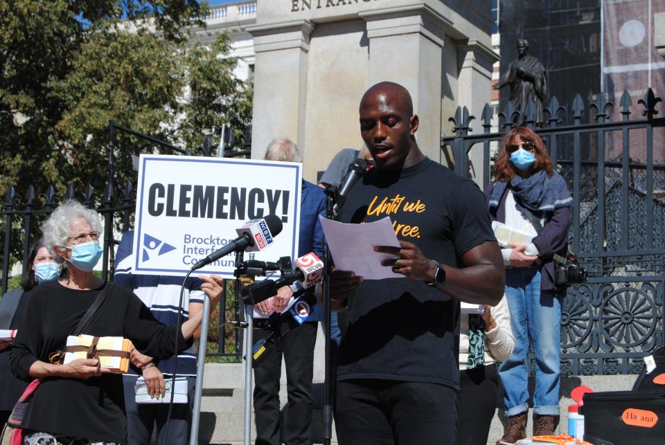 New England Patriots player Devin McCourty reads a letter he wrote to Gov. Charlie Baker about the time he has spent with William Allen, of Brockton, and why he believes Allen deserves commutation of his sentence.