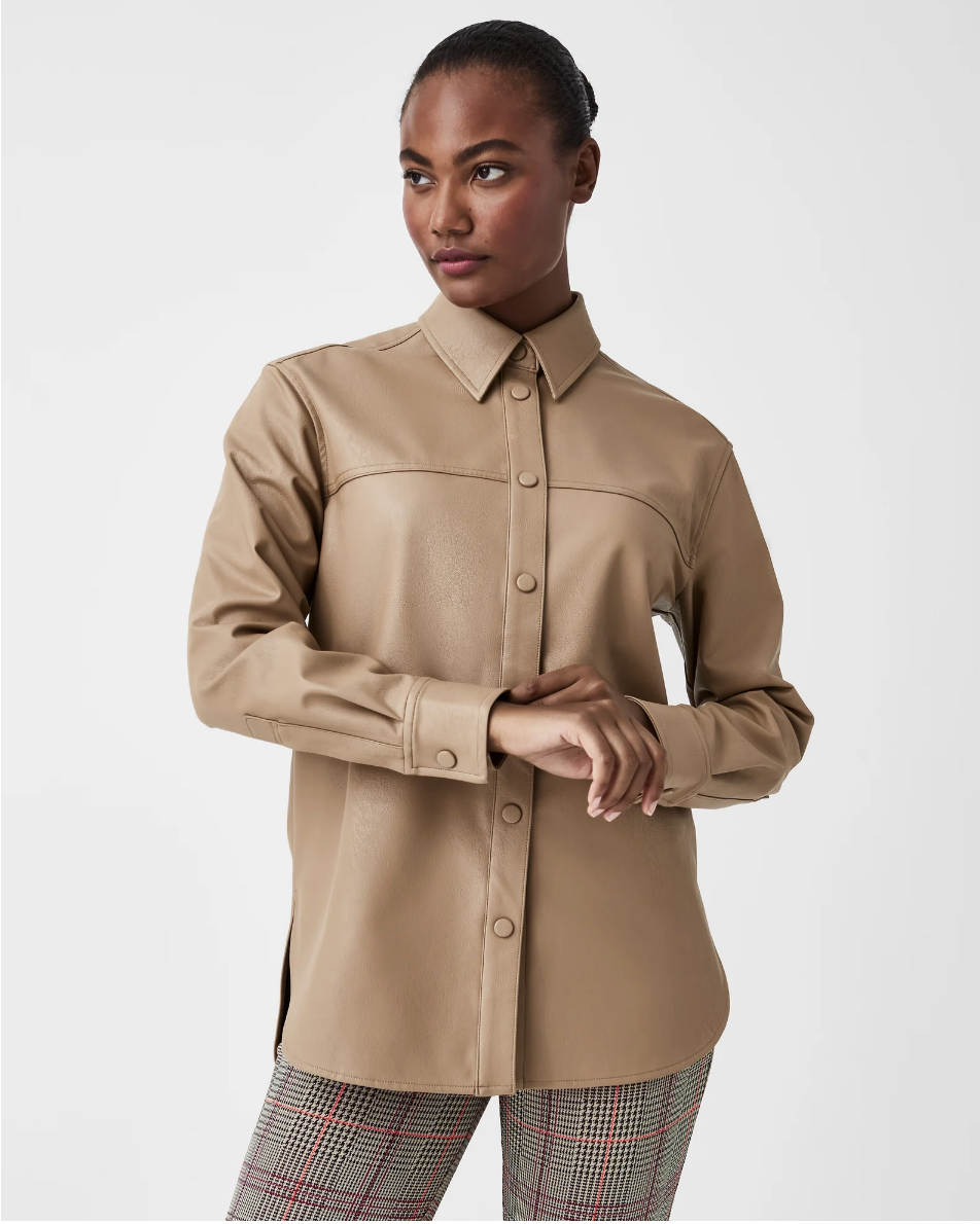 Spanx Leather-Like Oversized Shacket