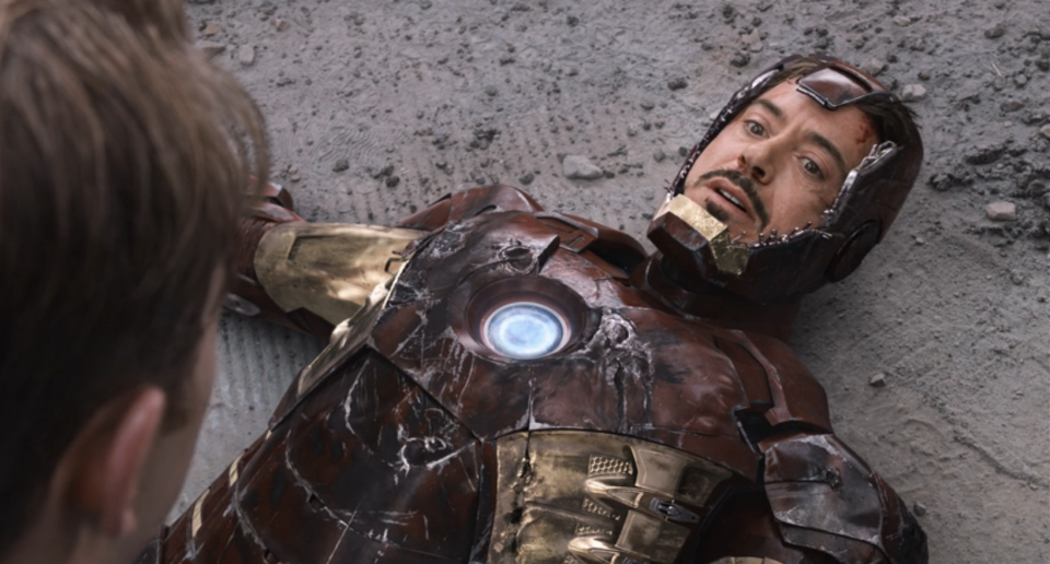 Robert Downey Jr. as Iron Man in "The Avengers."