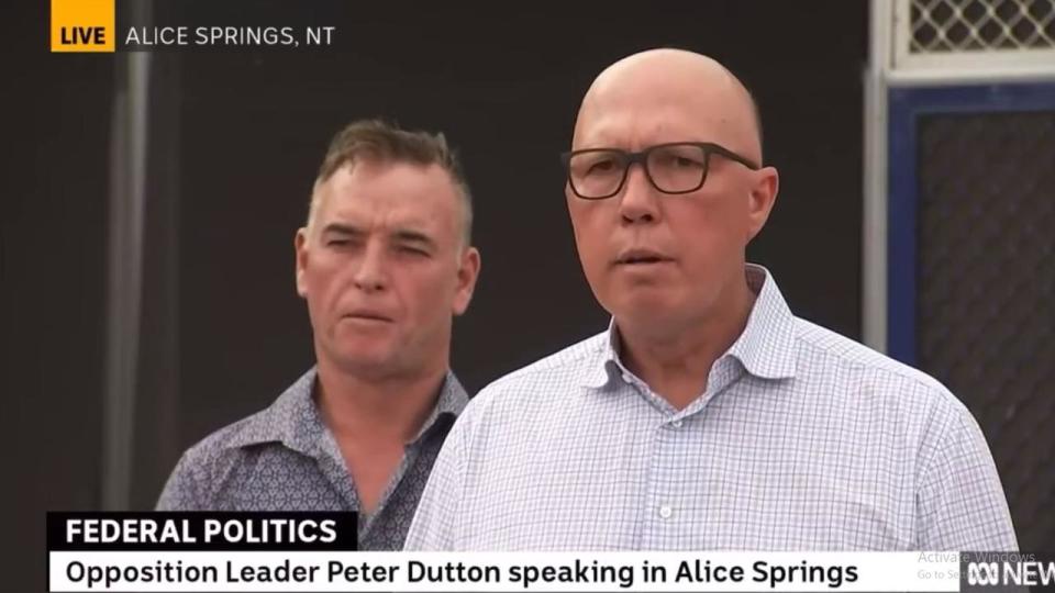 Mr Dutton during his visit to Alice Springs in 2022. Picture: Supplied.