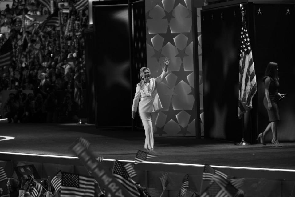 <p>Hillary Clinton waves to the crowd at the DNC in Philadelphia, PA. on Jauly 28, 2016. (Photo: Khue Bui for Yahoo News)</p>