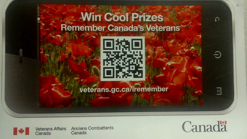 This card offering Remembrance Day prizes went home with schoolchildren across Canada.