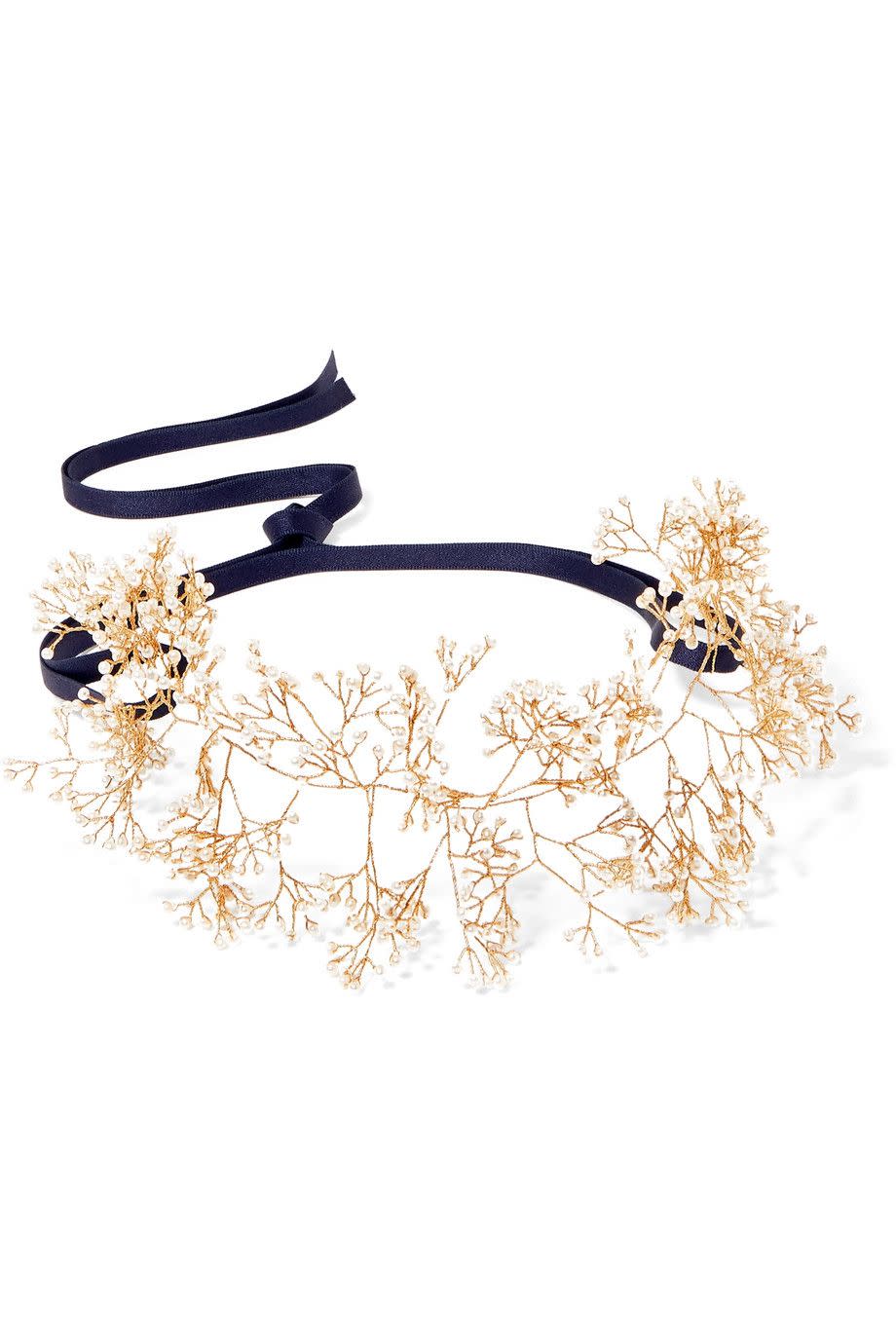 Baby's Breath Gold-tone Pearl Headband