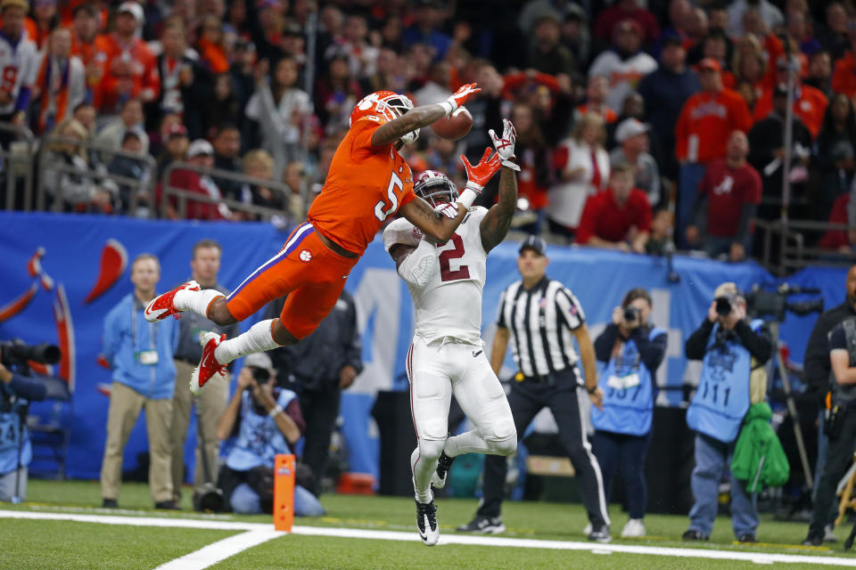 Clemson wide receiver Tee Higgins (5) could be a breakout performer in 2018. (AP Photo/Butch Dill)