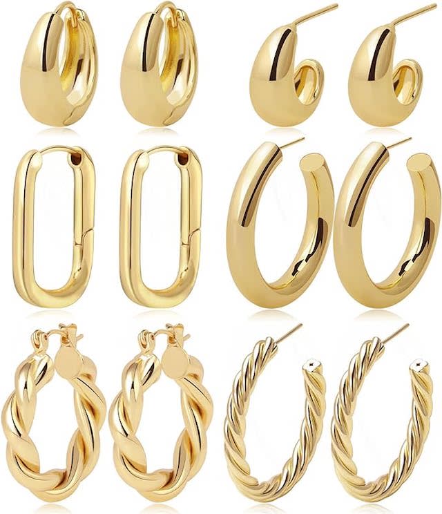 Ringcal Store Gold Hoop Earrings Set